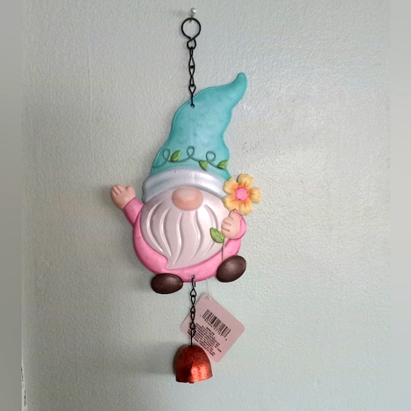 tj maxx Accents Pastel Gnome Farmhouse Metal Spring Flowers Wind